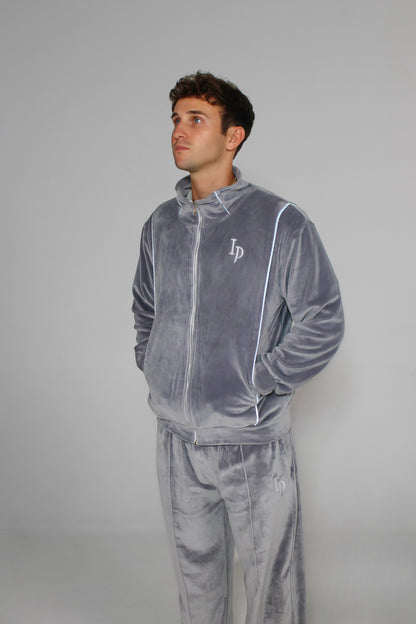 Velour Grey Zip-up