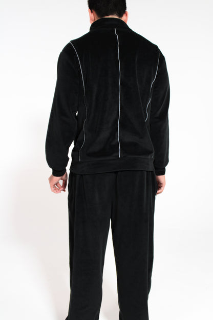 Velour Black Zip Up