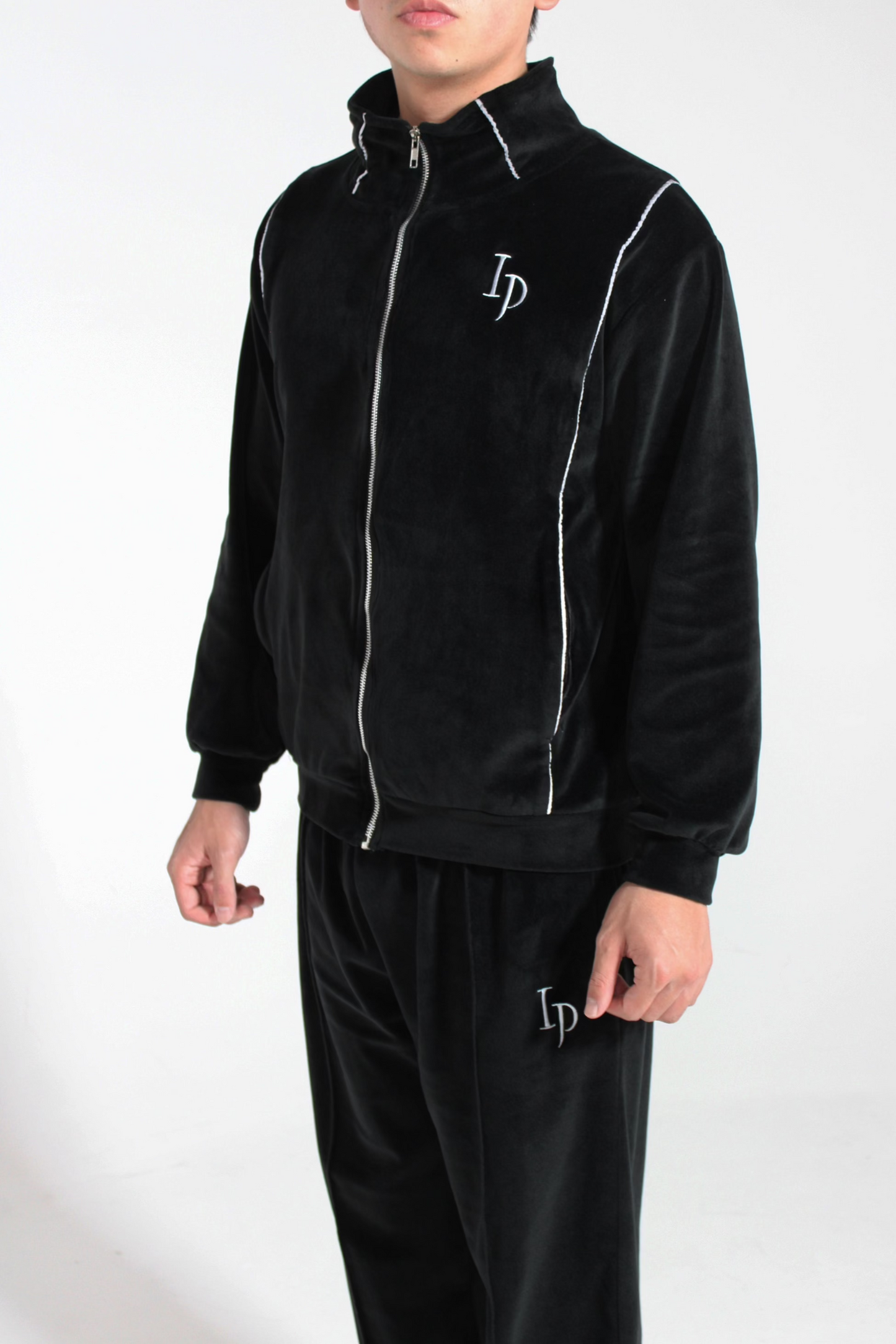 Velour Black Zip Up