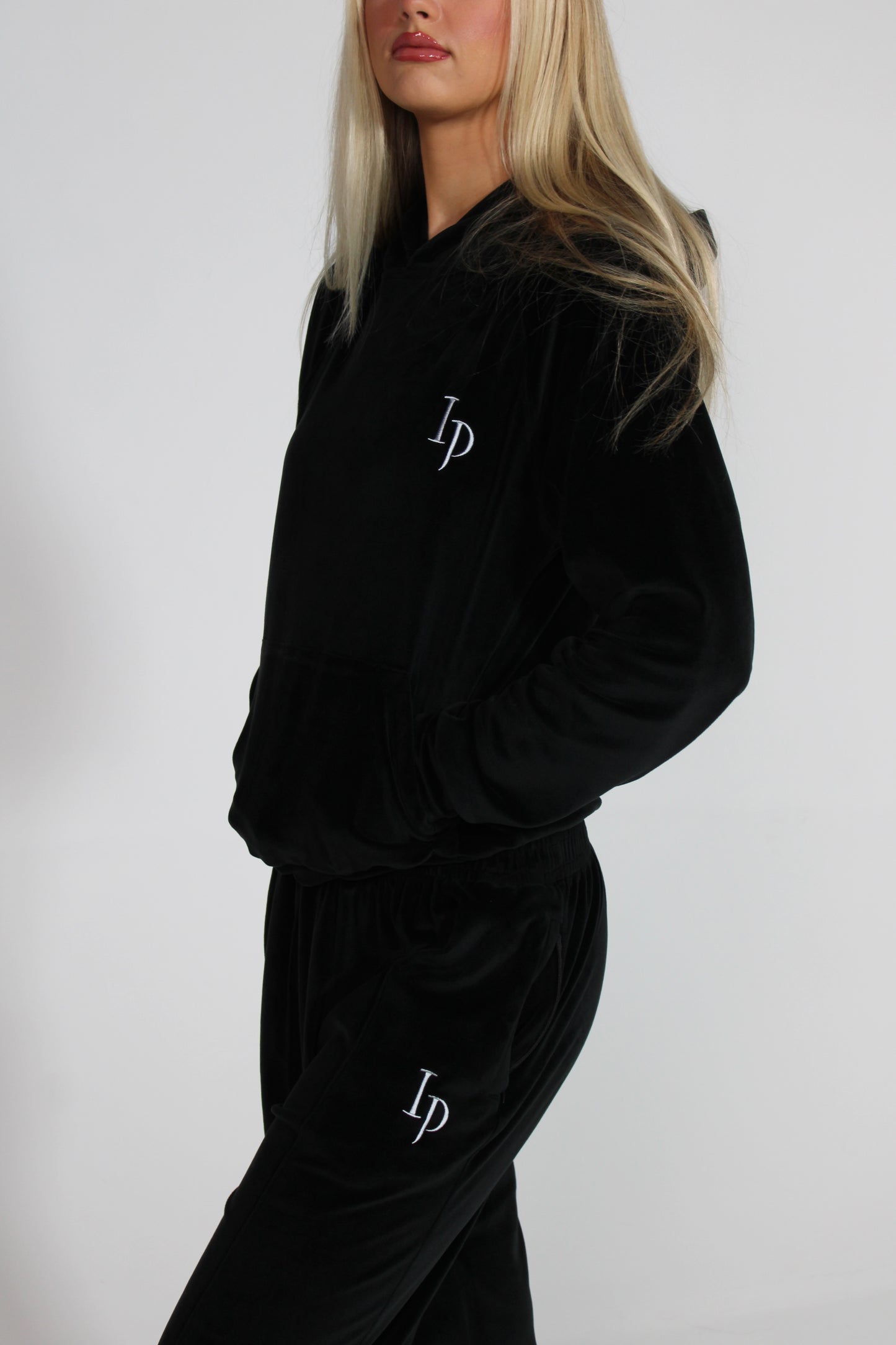 Velour Black Hoodie