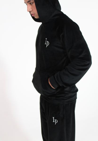 Velour Black Hoodie