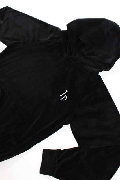 Velour Black Hoodie