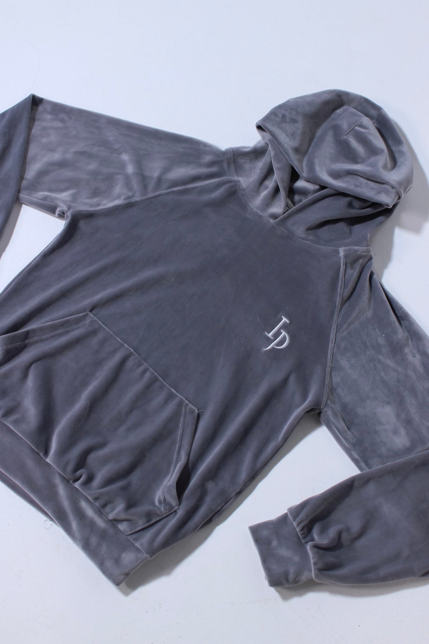 Velour Grey Hoodie